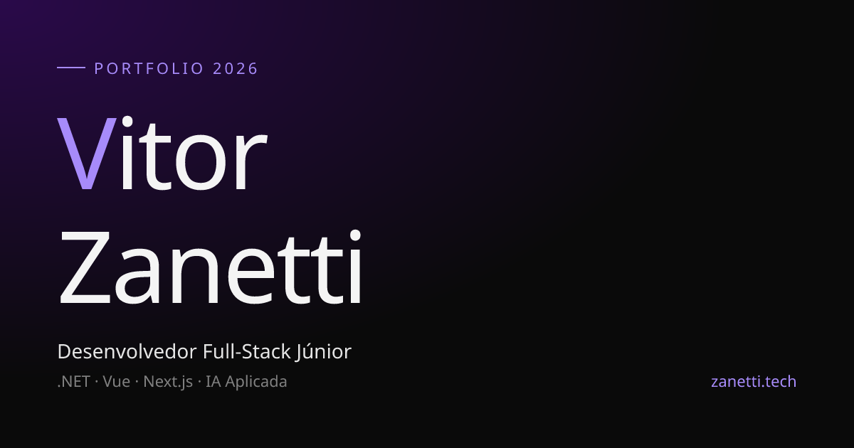 Vitor Zanetti · Desenvolvedor Full-Stack Júnior